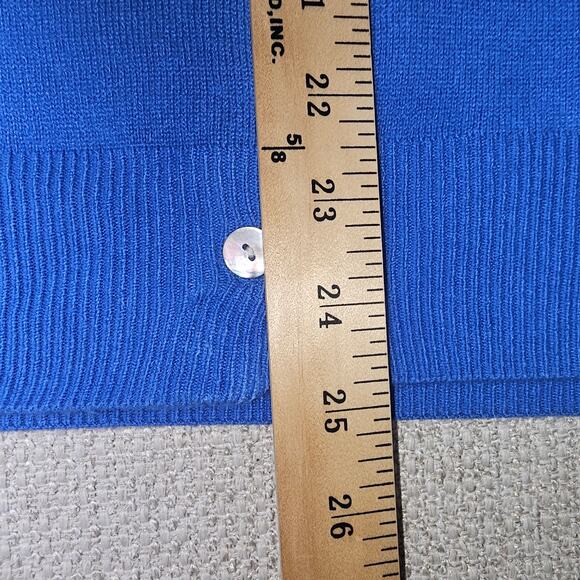 Vintage 100% Cashmere Blue Button Up Sweater by Tina Best Quality Scotland XL - Picture 7 of 11